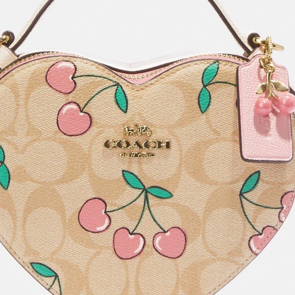 Coach Heart Bag Color Block Cherry Print - Picture 12 of 13